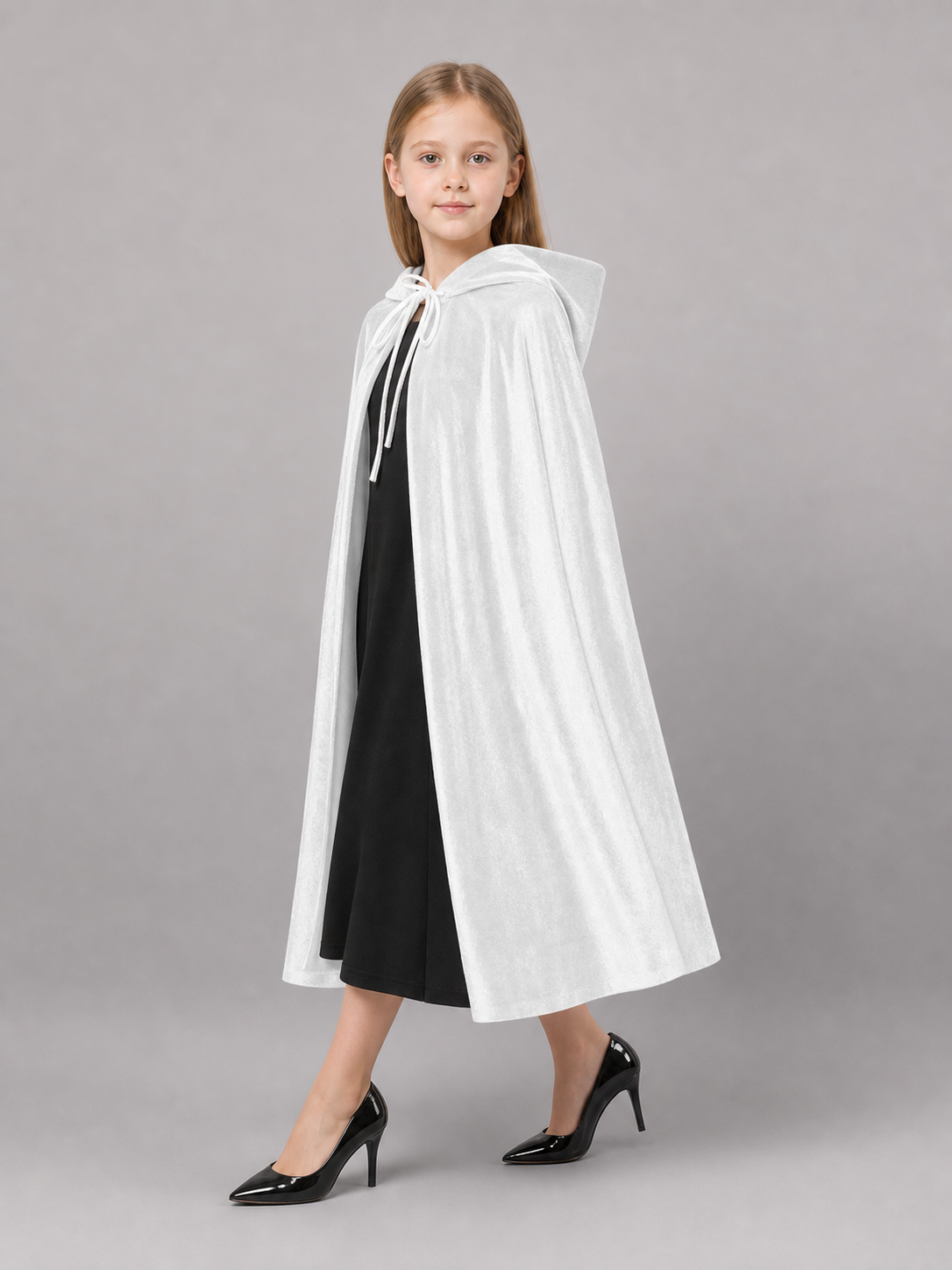 White Hooded Costume Cloak