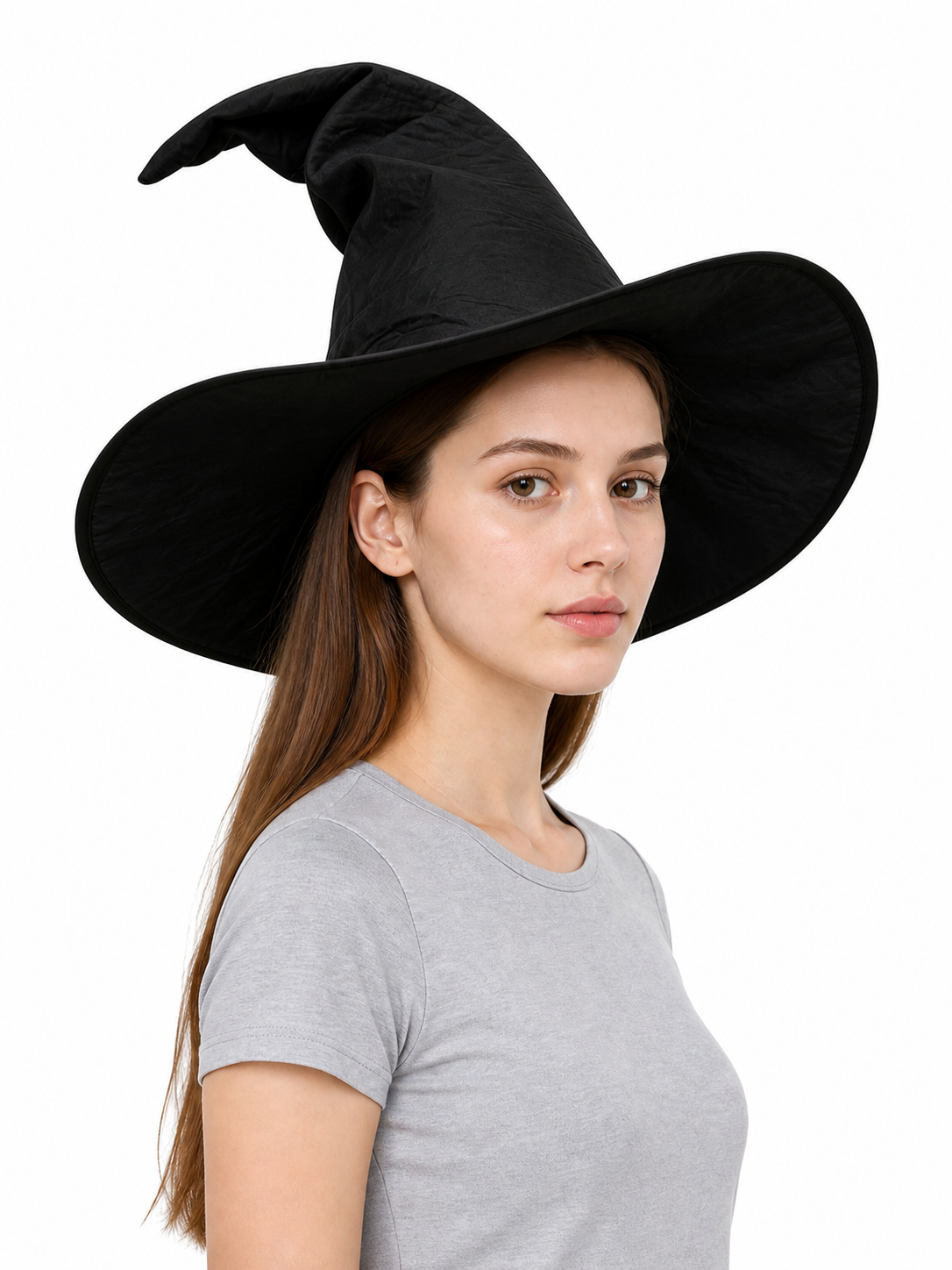 Carnival Witch Hat with Wide Brim side view 2