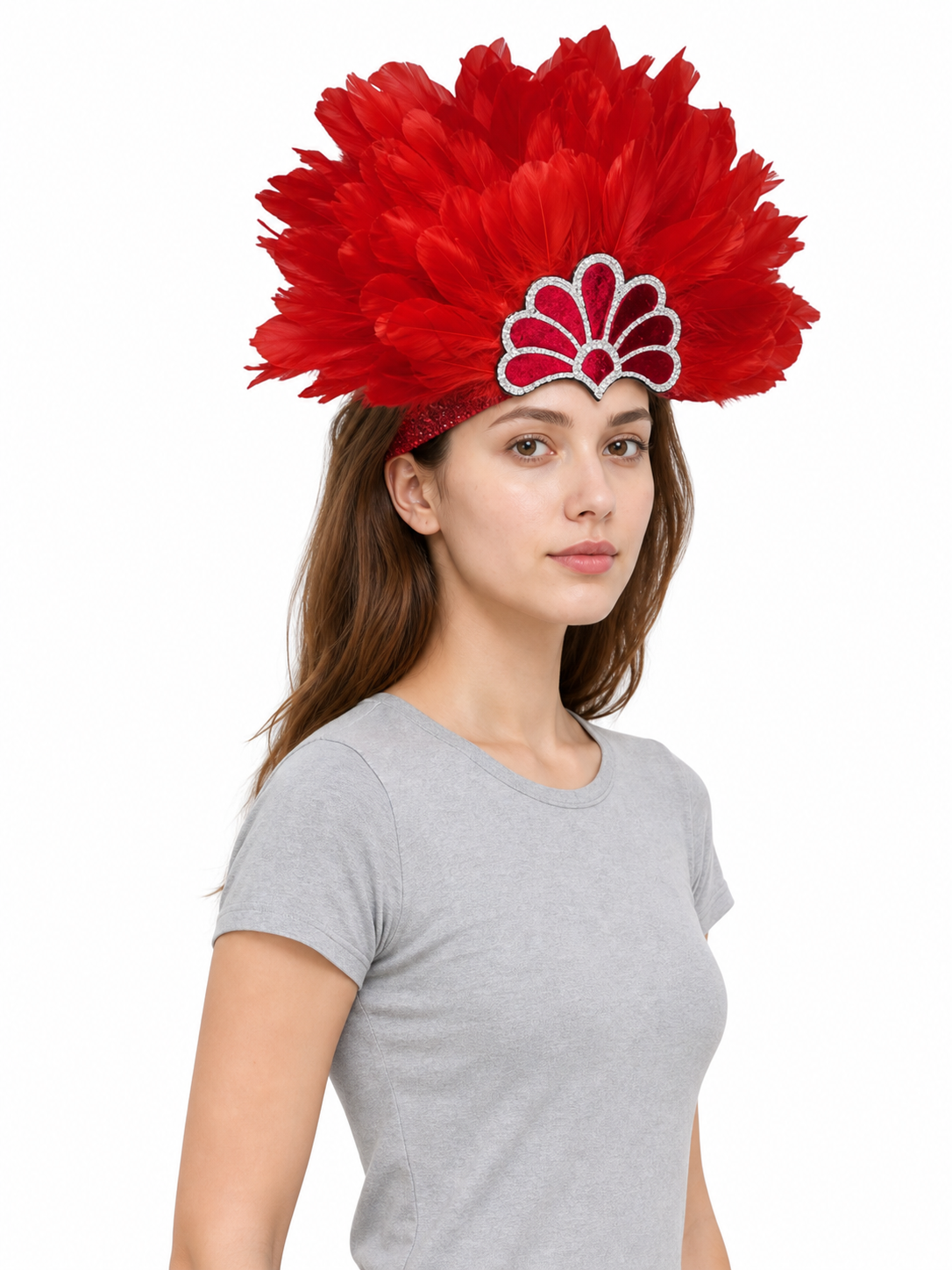 Red Feather Carnival Headpiece product view 27