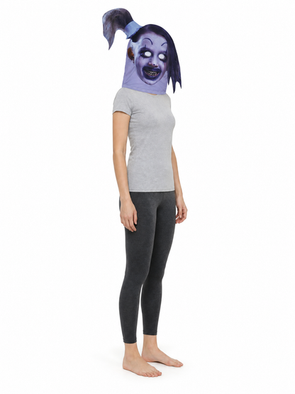 Halloween Mask with a Pointed Hat and Long Hair side view