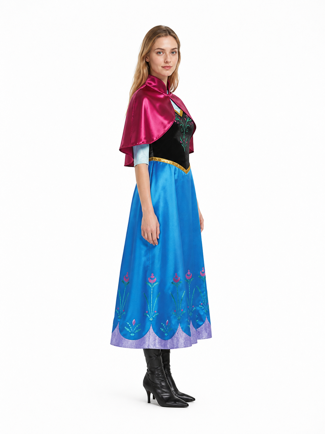 Halloween Costume Dress with Cape side view