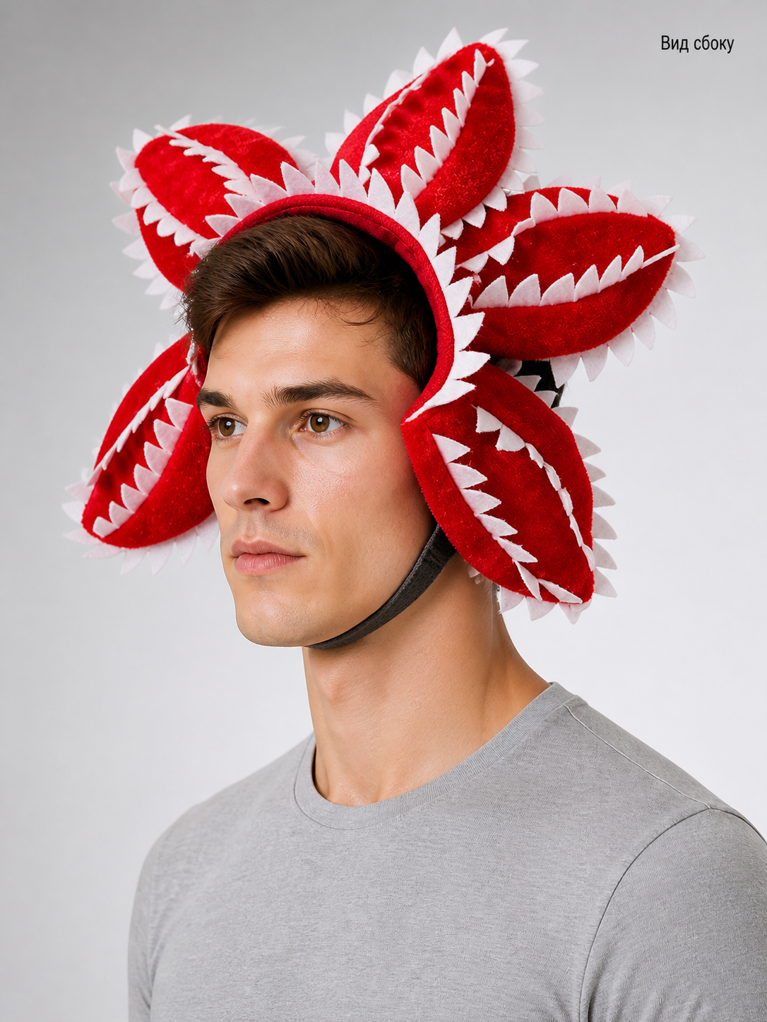 Floral Carnival Pet Hat with Teeth for Halloween side view