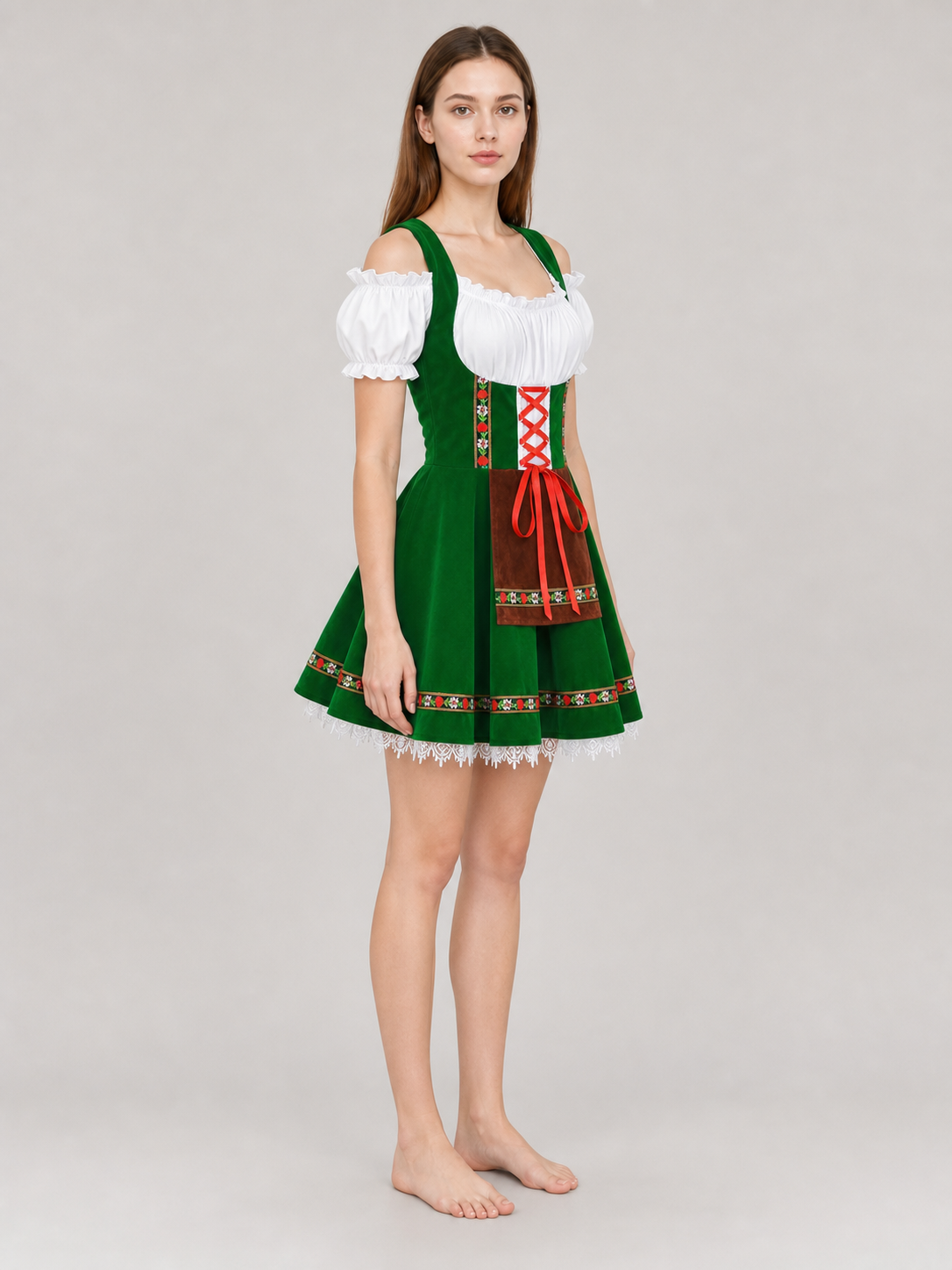 Carnival Dress in an Ethnic Style with Ribbons