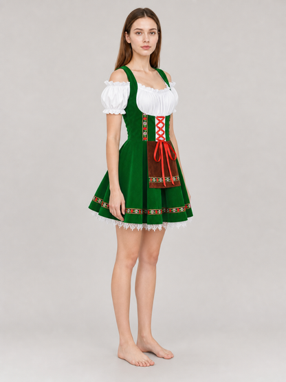 Carnival Dress in an Ethnic Style with Ribbons