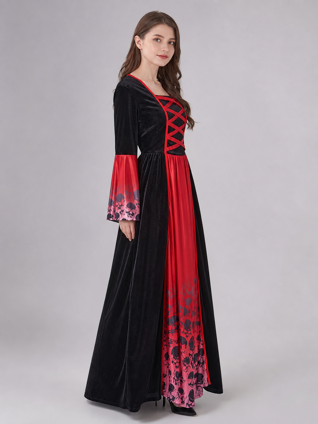 Hooded vampire costume dress, gothic look