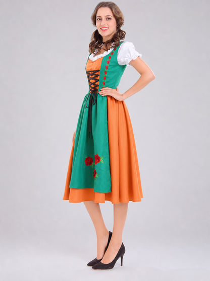 Folk-Style Embroidered Carnival Dress