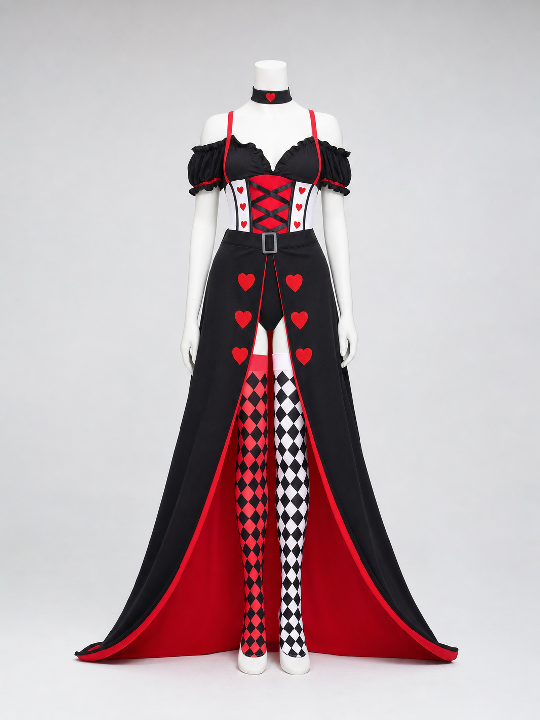 Retro Costume with Corset Dress and Accessories side view