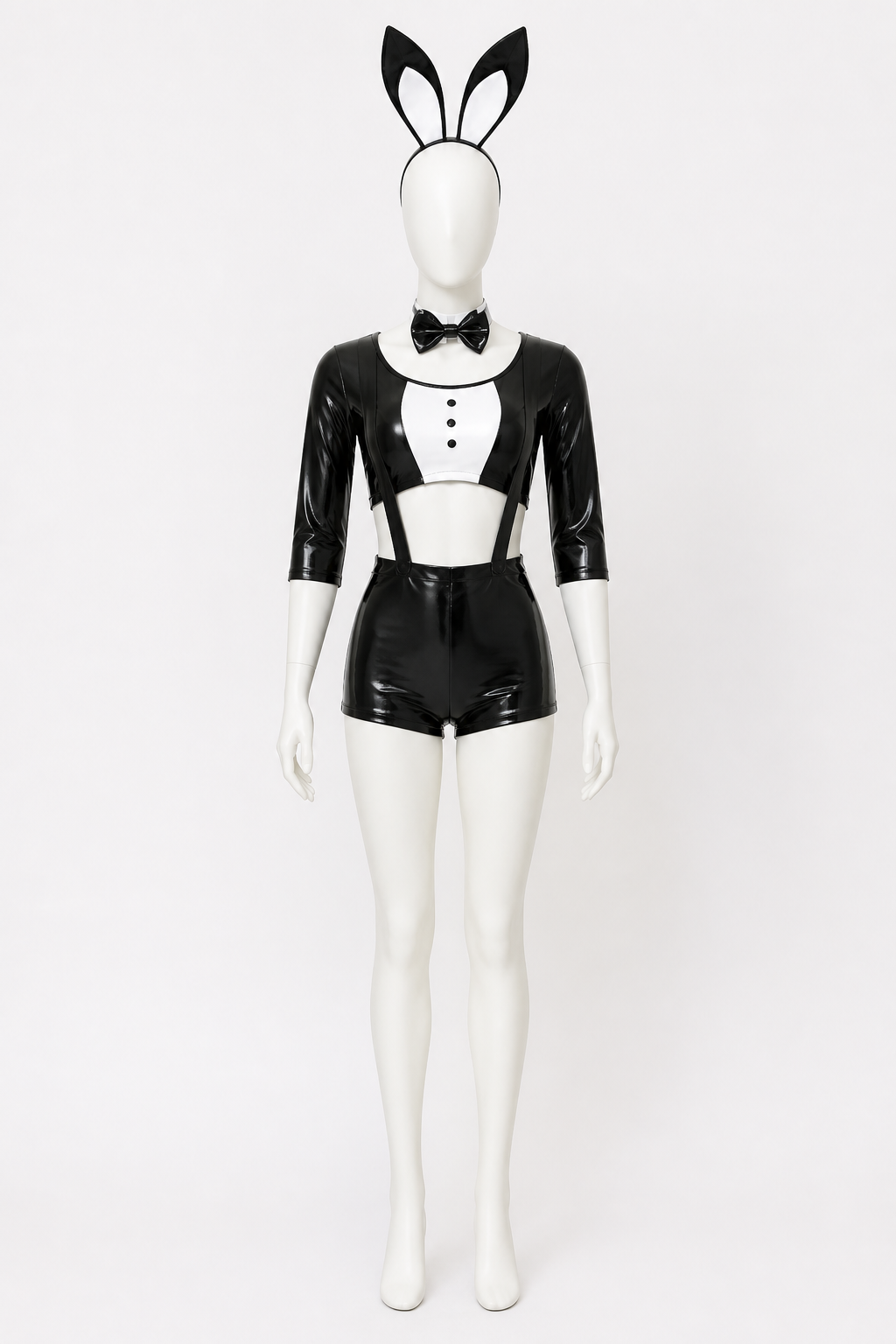 Rabbit Costume for Cosplay, Black and White with Ears