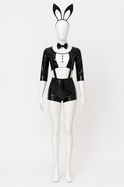 Rabbit Costume for Cosplay, Black and White with Ears