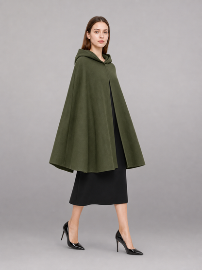 Olive Green Costume Cloak with Hood