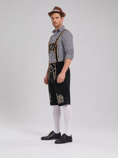 Bavarian Oktoberfest Costume with Suspenders side view