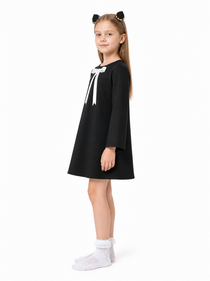 Anya Forger cosplay dress with cat ears and bow side view