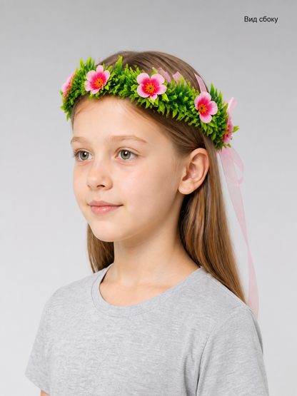 Halloween Carnival Headband with Floral Decoration side view