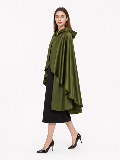 Green Costume Cloak with a Large Hood