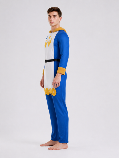 Arceus Cosplay Costume: Jumpsuit, Hat, Belt side view