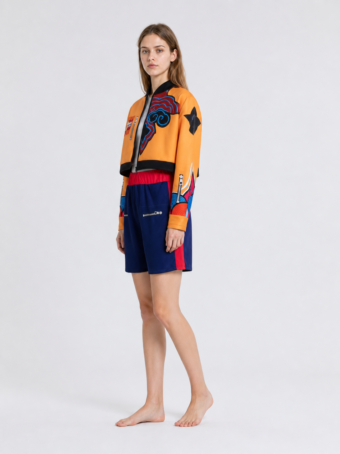 Kids' cosplay costume: cropped jacket and shorts