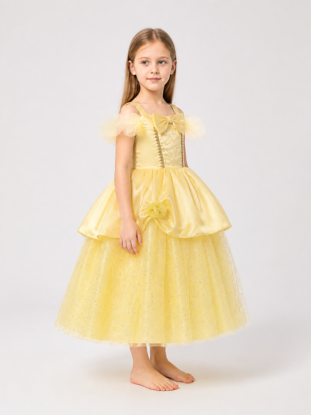 Yellow Princess Costume Dress for Halloween and Cosplay