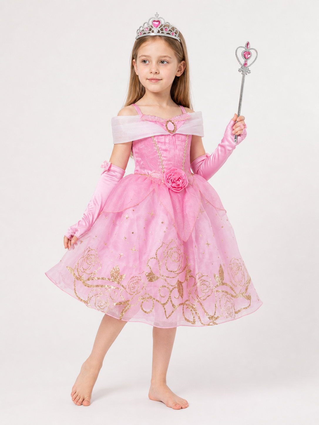 Halloween Princess Costume with Rose side view