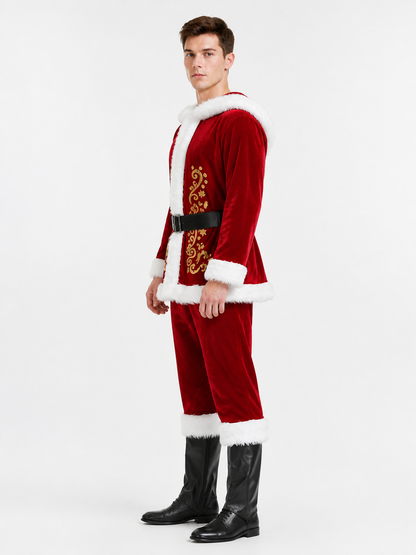 Santa Claus Costume with Red Top and Pants side view