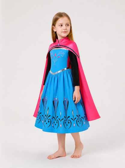 Princess Costume with Pink Cape for Halloween