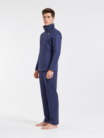 Anime Cosplay Costume with High Collar and Pants side view