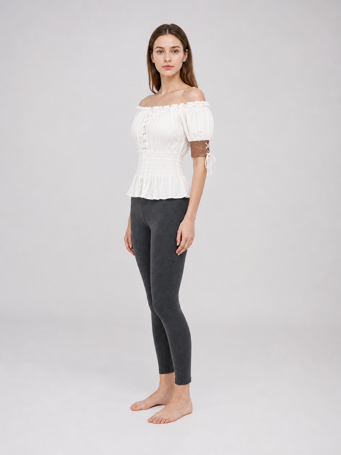 Off-the-Shoulder Blouse with Puff Sleeves