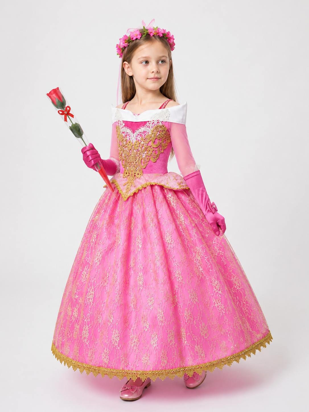 Pink Princess Halloween Costume side view