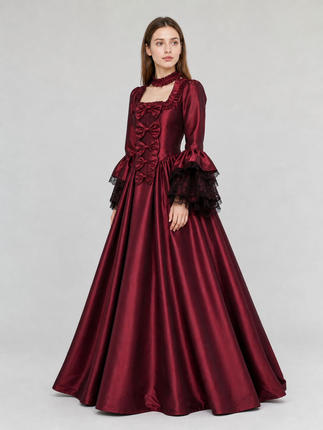 Long Gothic Victorian-Style Dress side view 2
