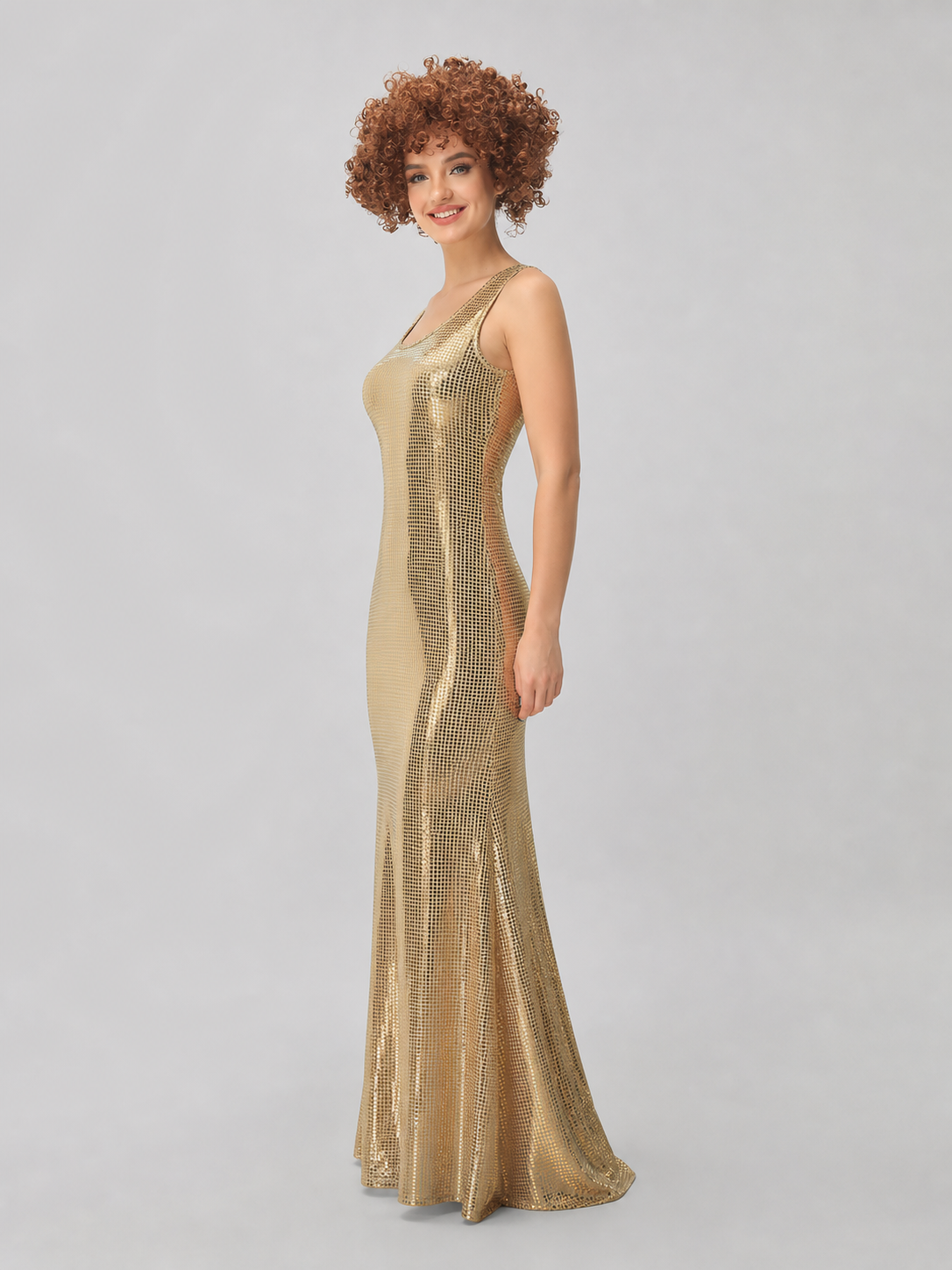 Brown Short Wig with Small, Full Curls