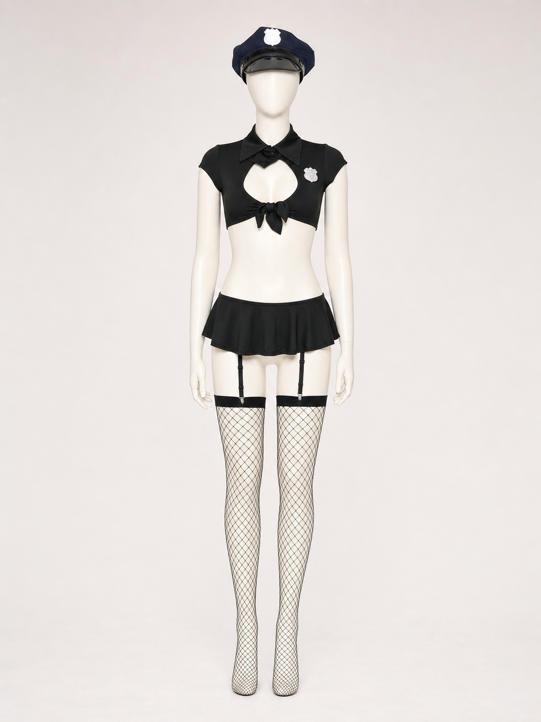 Police Costume with a Short Top and Skirt for Cosplay side view