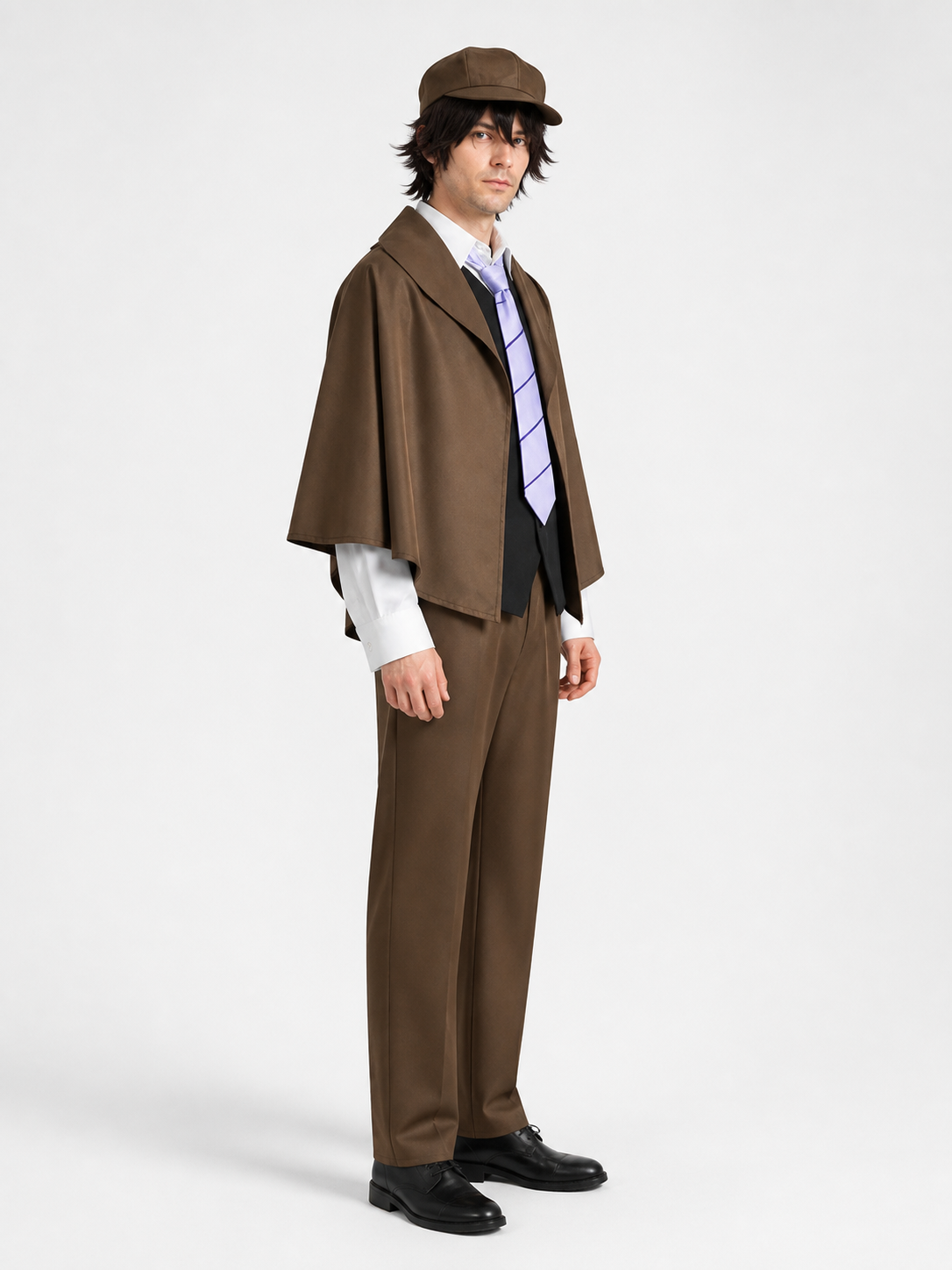 Edogawa Ranpo Cosplay Costume with Hat and Wig side view