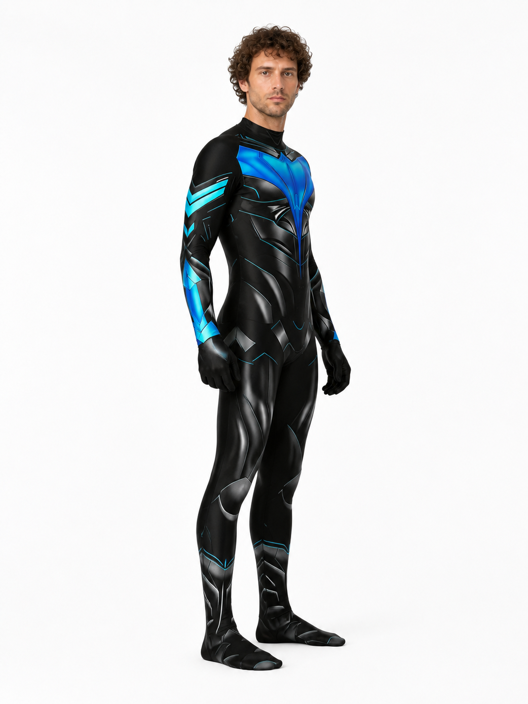 Nightwing Muscle-Print Jumpsuit for Cosplay side view