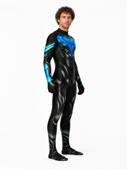Nightwing Muscle-Print Jumpsuit for Cosplay side view