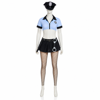 Police Costume with Short Blouse and Skirt side view