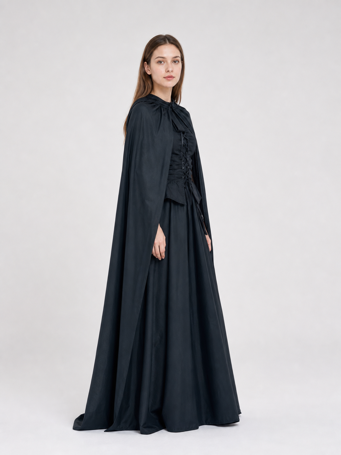 Witch Costume with Cloak and Pointed Hat