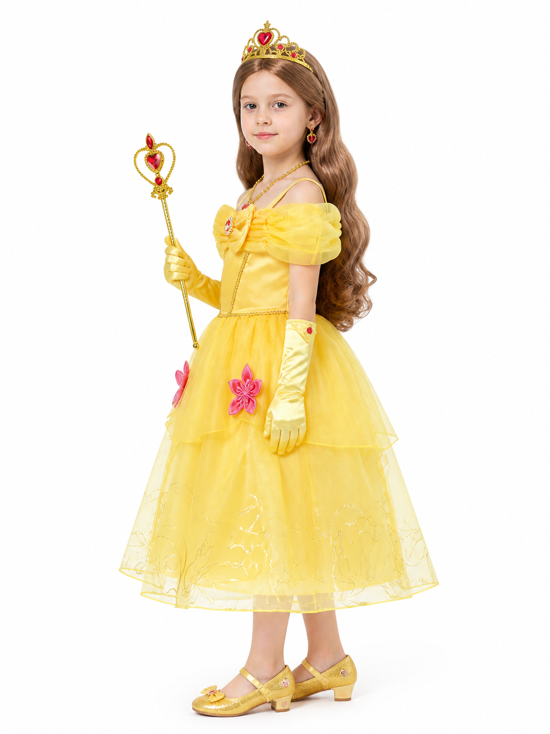 Princess Costume with Full Skirt and Accessories side view