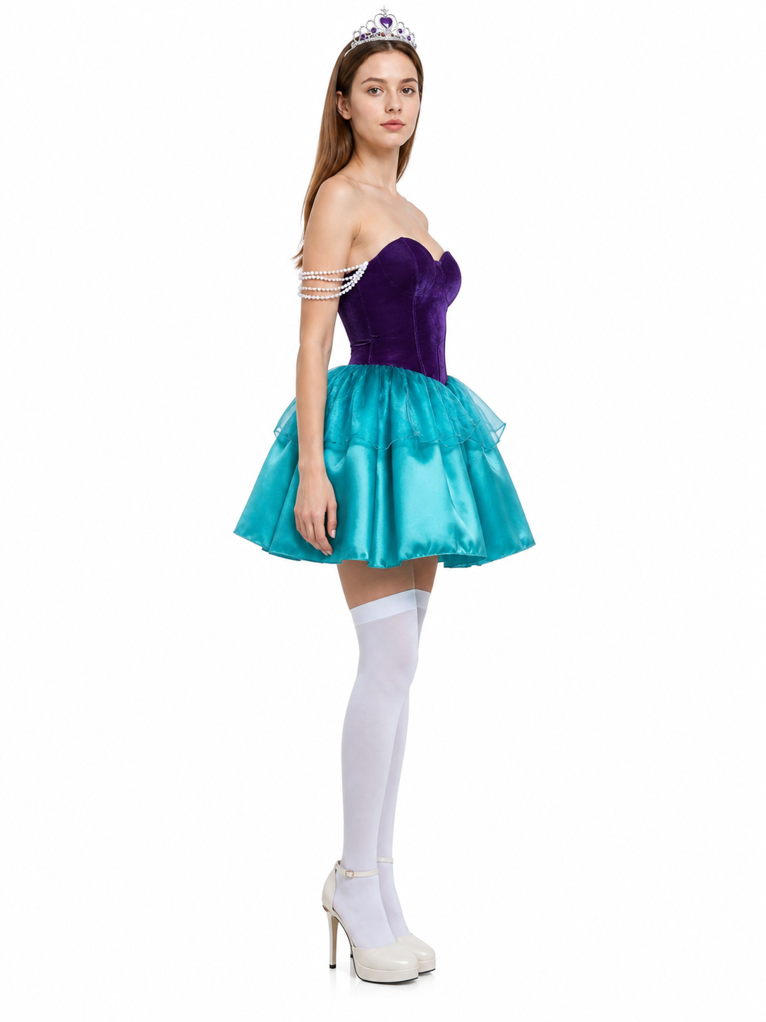 Strapless Carnival Dress with Tiered Skirt side view