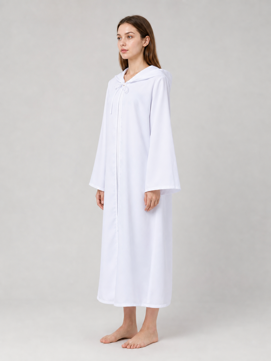 White Hooded Cape for Costumes and Cosplay