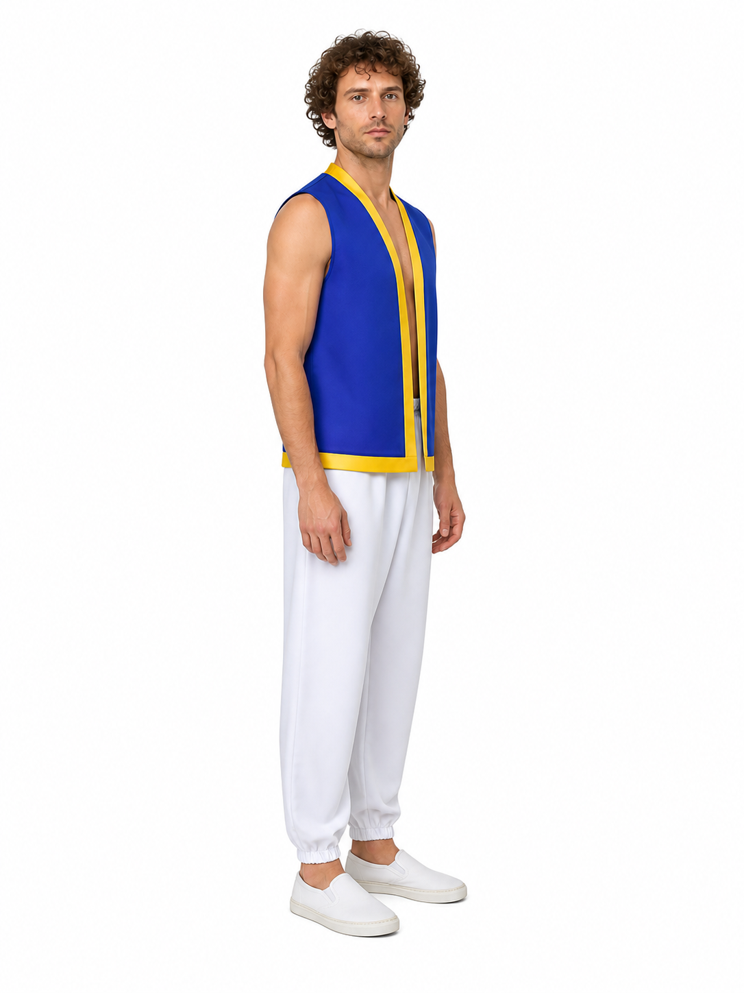 Toad Costume from Super Mario, Vest and Pants side view