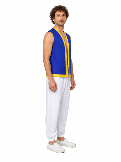 Toad Costume from Super Mario, Vest and Pants side view