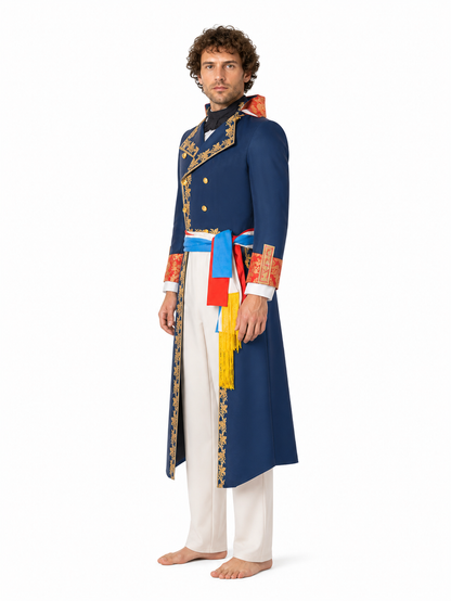 Theatrical Napoleon Costume with Gold Trim side view