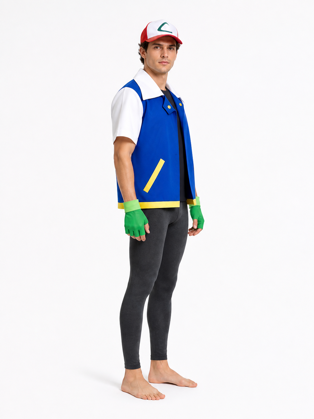 Anime Character Costume with Jacket, Cap, and Gloves side view