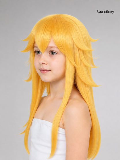 Golden Carnival Wig for Halloween and Cosplay side view