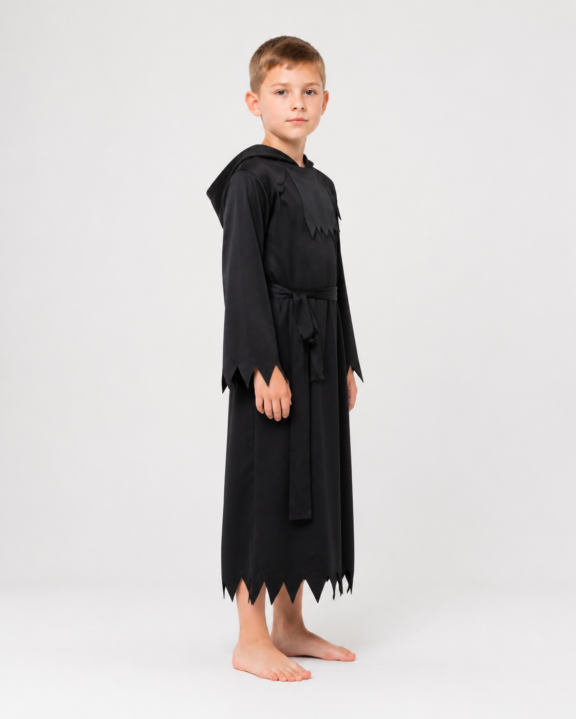 Hooded Cloak Costume with Glowing Eyes side view