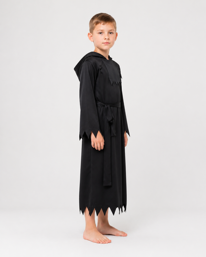 Hooded Cloak Costume with Glowing Eyes side view