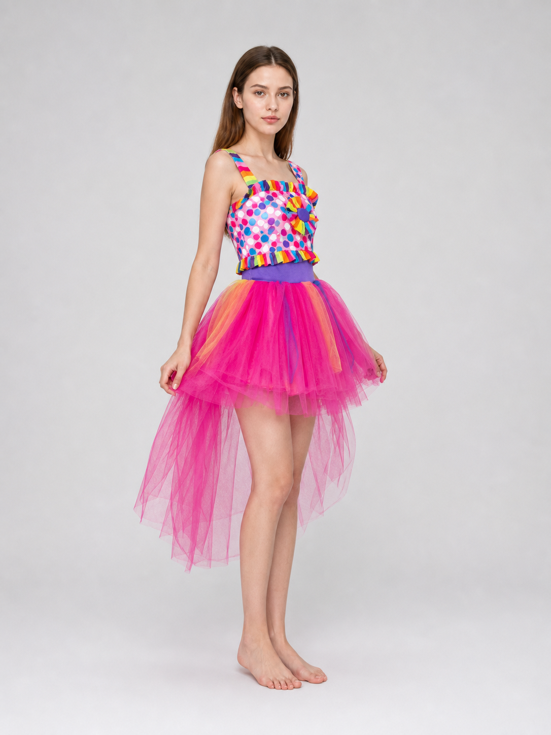 Carnival Clown Dress Costume with Hat