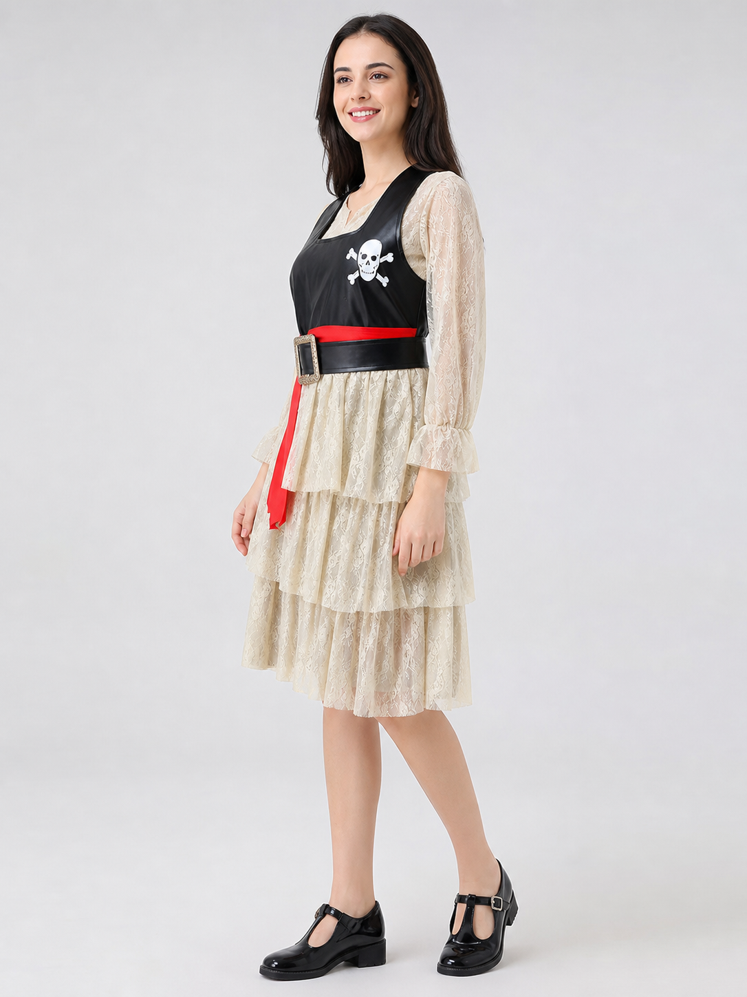 Pirate Costume: Dress, Belt, and Character Details side view