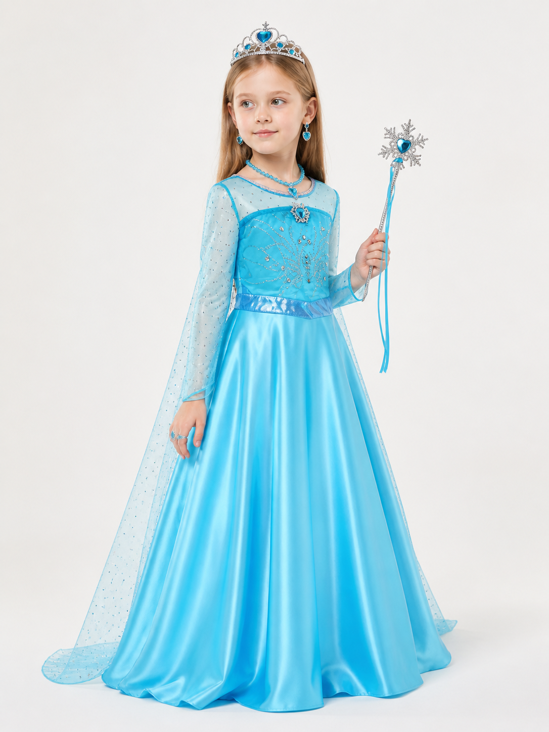 Blue Princess Costume for Halloween and Cosplay side view