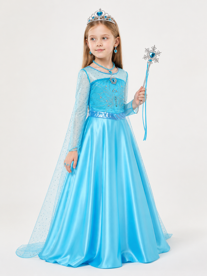 Blue Princess Costume for Halloween and Cosplay side view