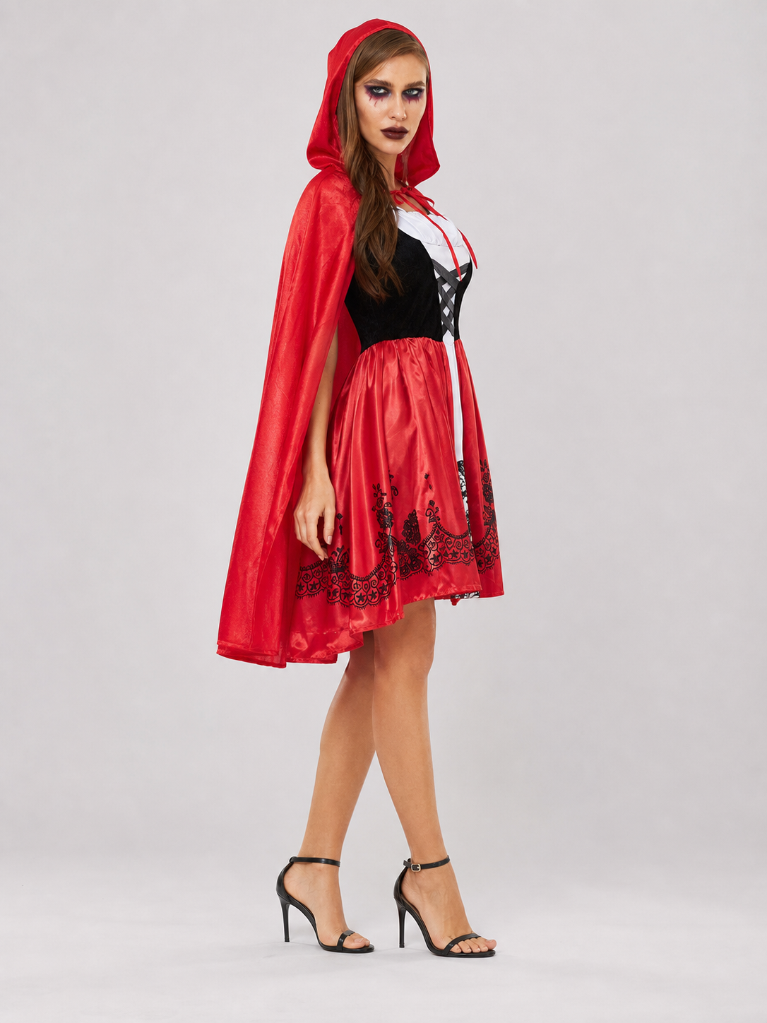 Cosplay Costume: Dress and Red Hooded Cape